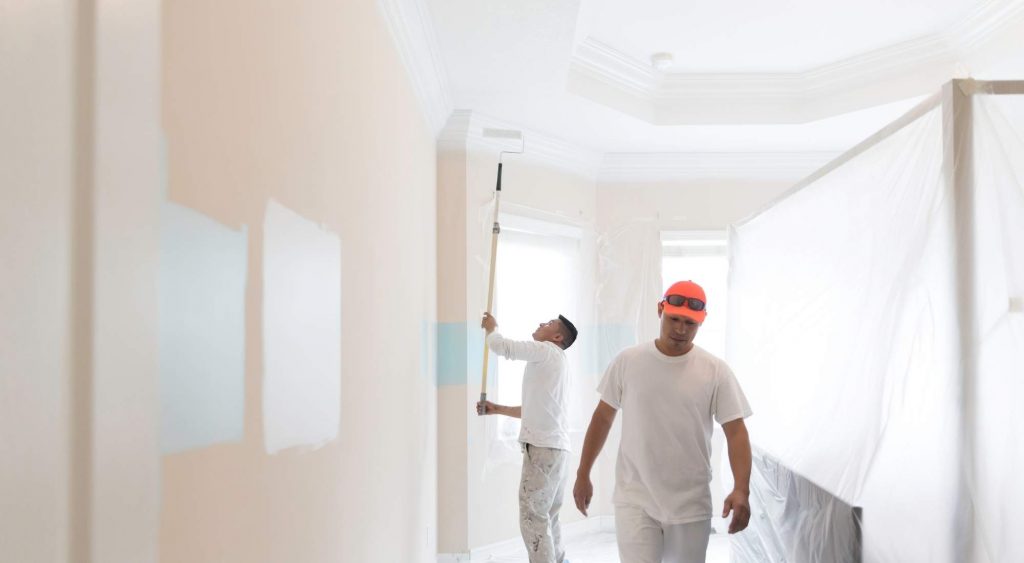 how to paint high sloped ceilings